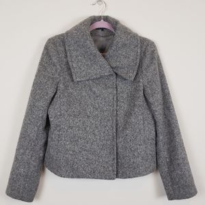 Theory gray alpaca blend wool coat lined Sz large